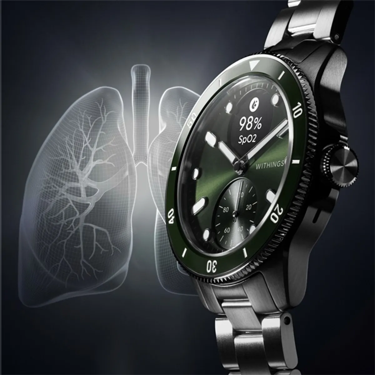 Withings ScanWatch Nova hibrid 42mm zöld okosóra #5