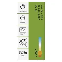 Emos T22 300°C 15W 58lm E14 WW+ sütő izzó #3