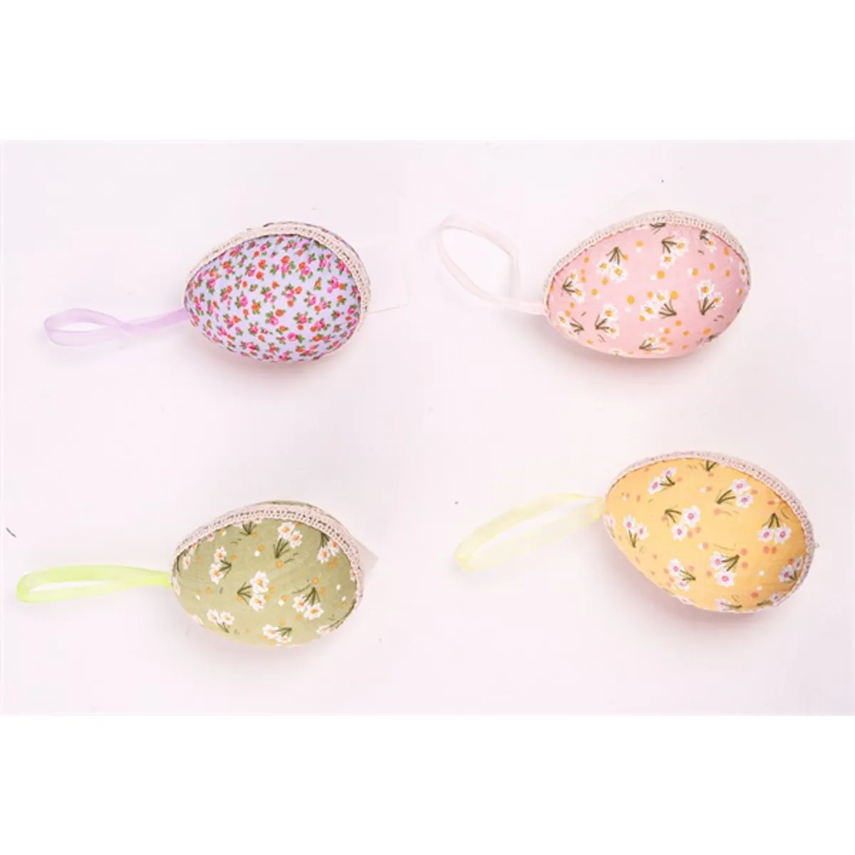 IRIS dekor akasztós textil tojás virágos 4 féle szín #1