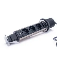 TOO PPS-301-3C IP20, 3x 2P+F, króm asztalba süllyeszthető elosztó #4