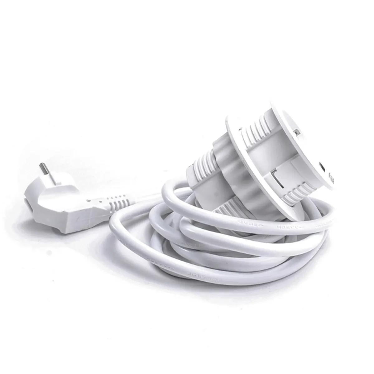 TOO GPS-200-1W IP20, 1x 2P+F, USB-A, fehér asztalba süllyeszthető elosztó #2