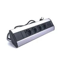 TOO VPS-317-4S IP20, 4x 2P+F, 2x USB-A, ezüst asztalra rögzíthető elosztó #2