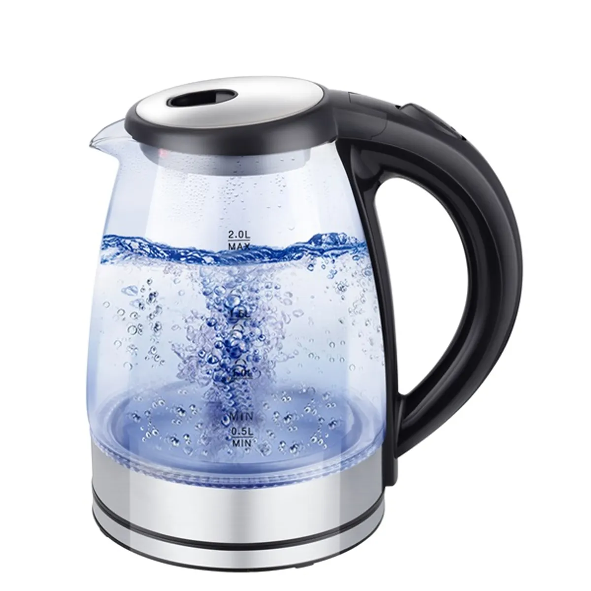 TOO KE-810 1,8L-es ezüst üveg vízforraló #4