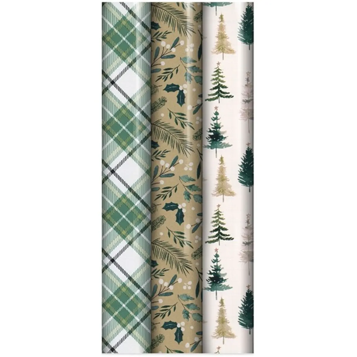 IRIS Karácsonyi tekercses csomagolópapír, fenyőfa-erdei, többféle mintával, vegyesen 400x70cm #1