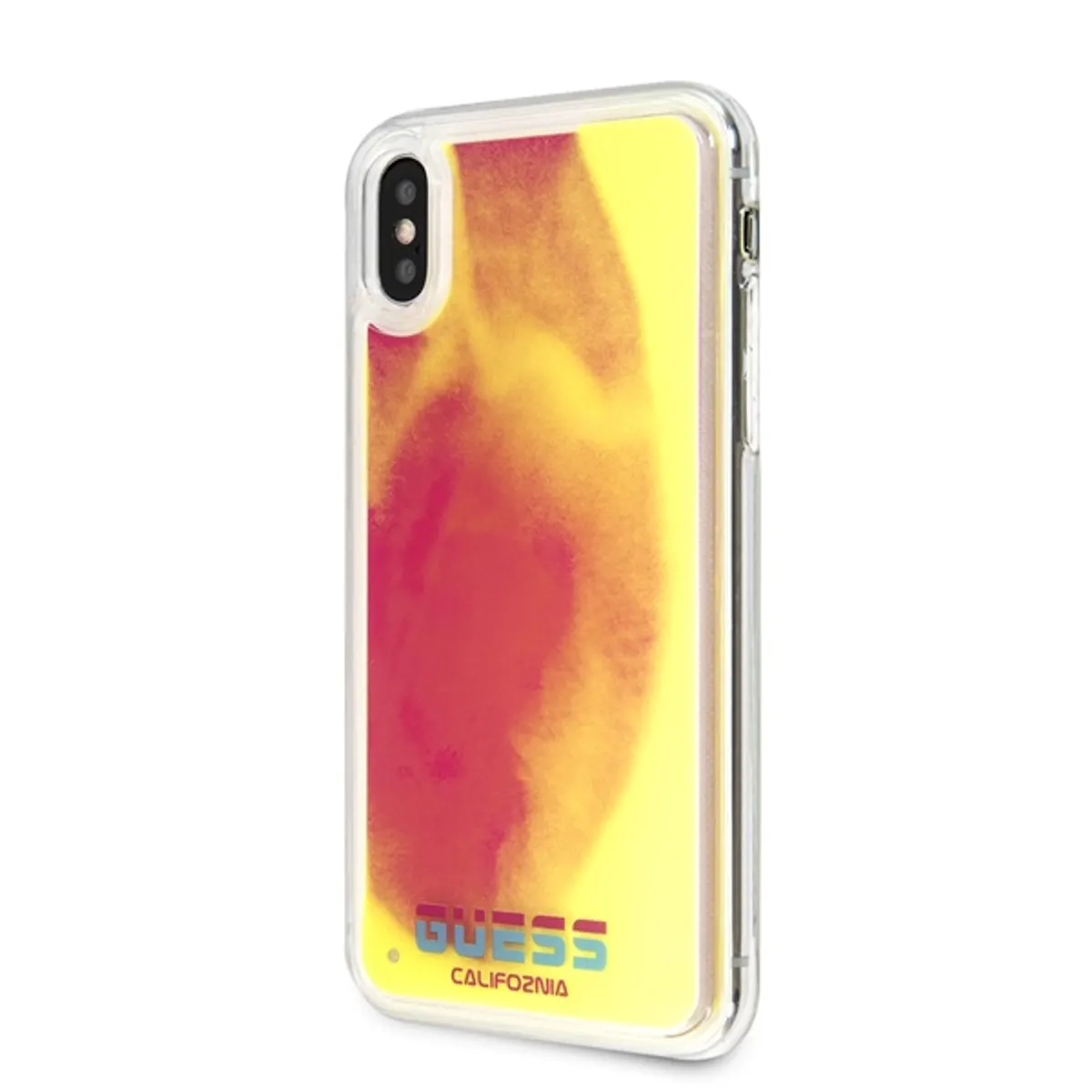 Guess iPhone X/XS rózsaszín/homok sötétben világító tok #1