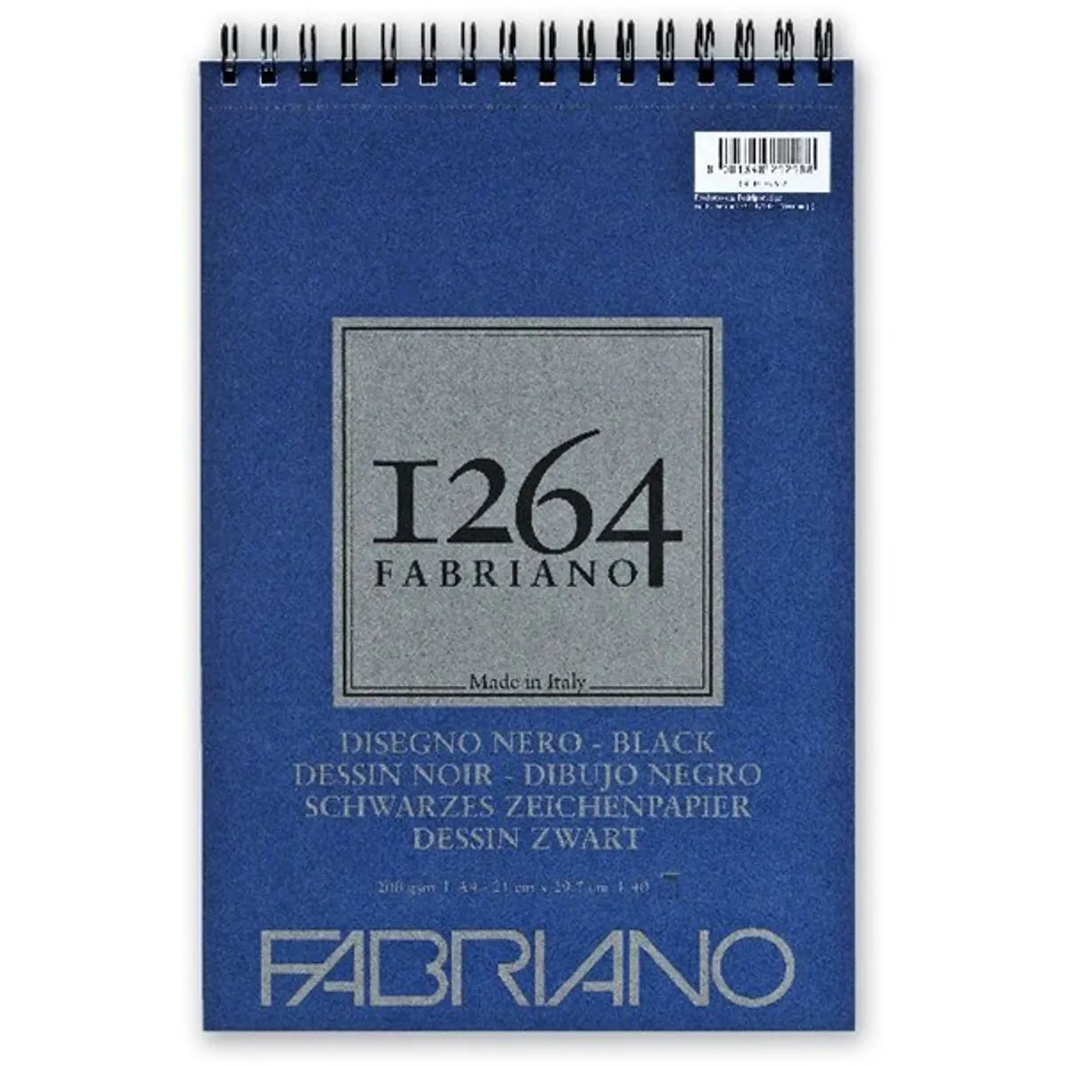 Fabriano 1264 200g A4 40lapos spirálkötött fekete rajztömb #1