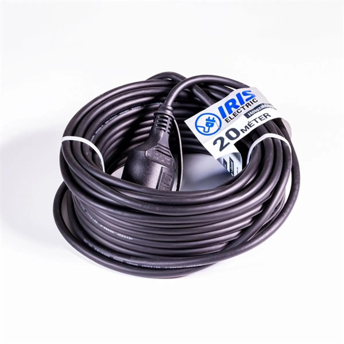 IRIS Electric IEEC-20M-16A/250V Kültéri hosszabbító 20 méteres 16A/250V, H05RR-F, IP44, fekete #1