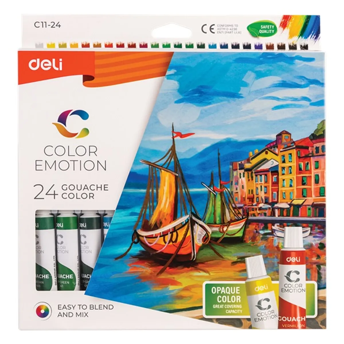 Deli Color Emotion 12ml 24db/csomag akrilfestékkészlet #1