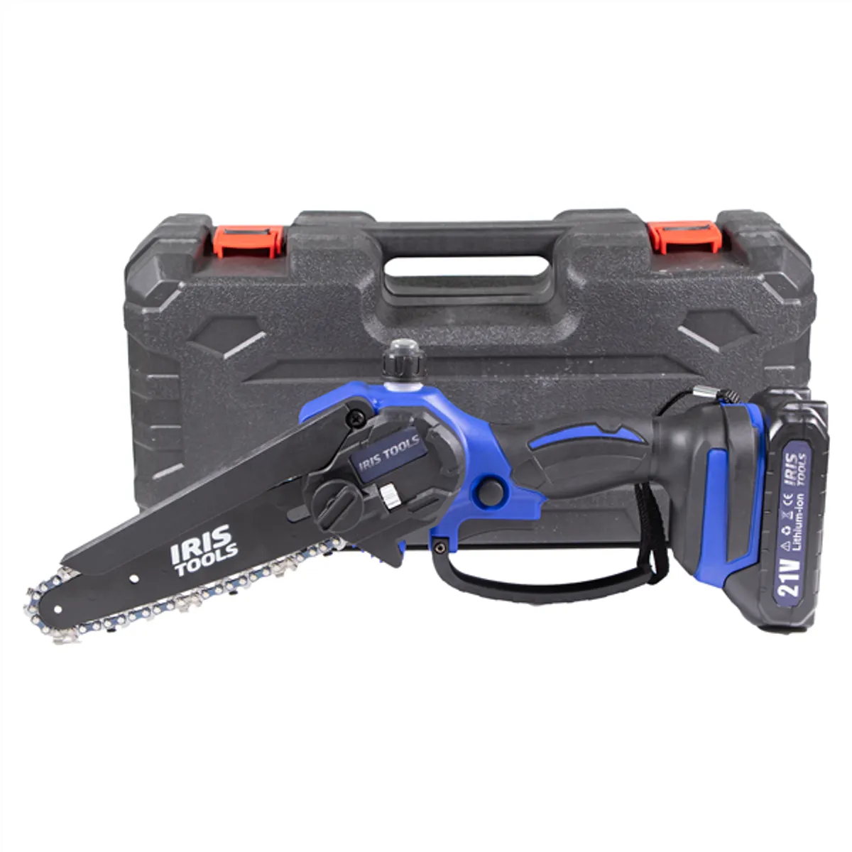 IRIS TOOLS ITCM-100 Akkus olajozós láncfűrész, ágvágó szett (táska + fűrész + 2 akku + töltő), 21V, 15 cm vágási hossz #3