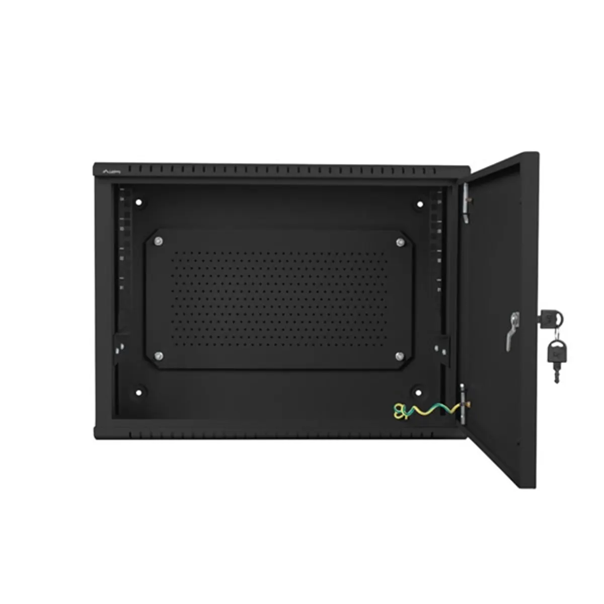 Lanberg 19" 4U+3U SZÉL:540mm MÉLY:200mm MAG:400mm fémajtós fekete fali rack szekrény #4