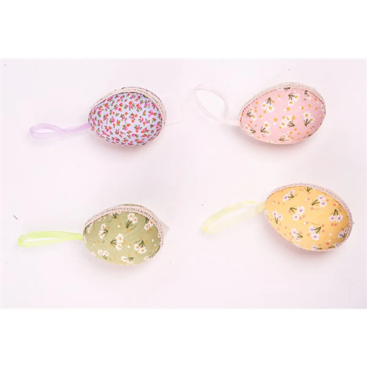 IRIS dekor akasztós textil tojás virágos 4 féle szín #1