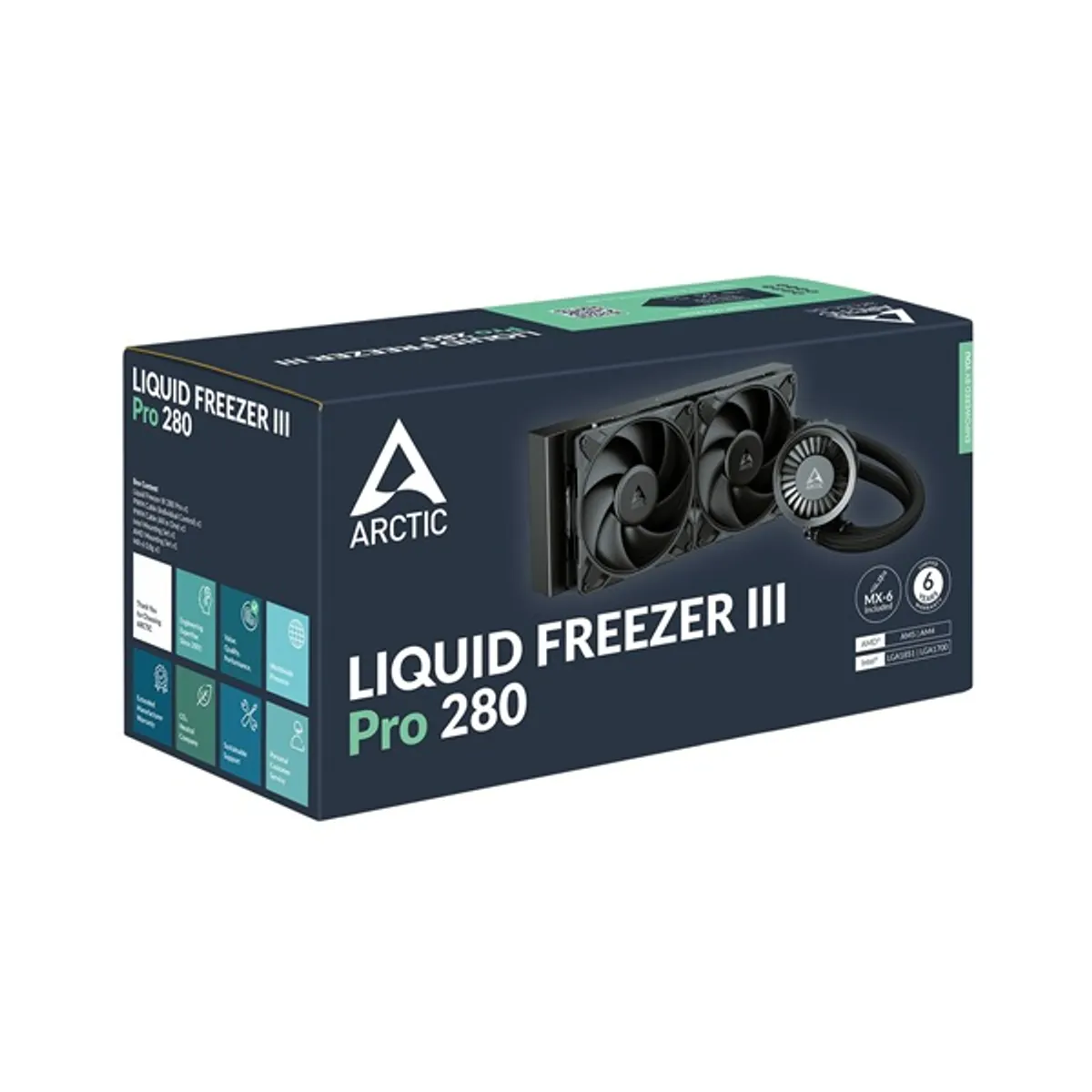 Arctic Liquid Freezer III Pro 280 fekete vízhűtéses processzor hűtő #6