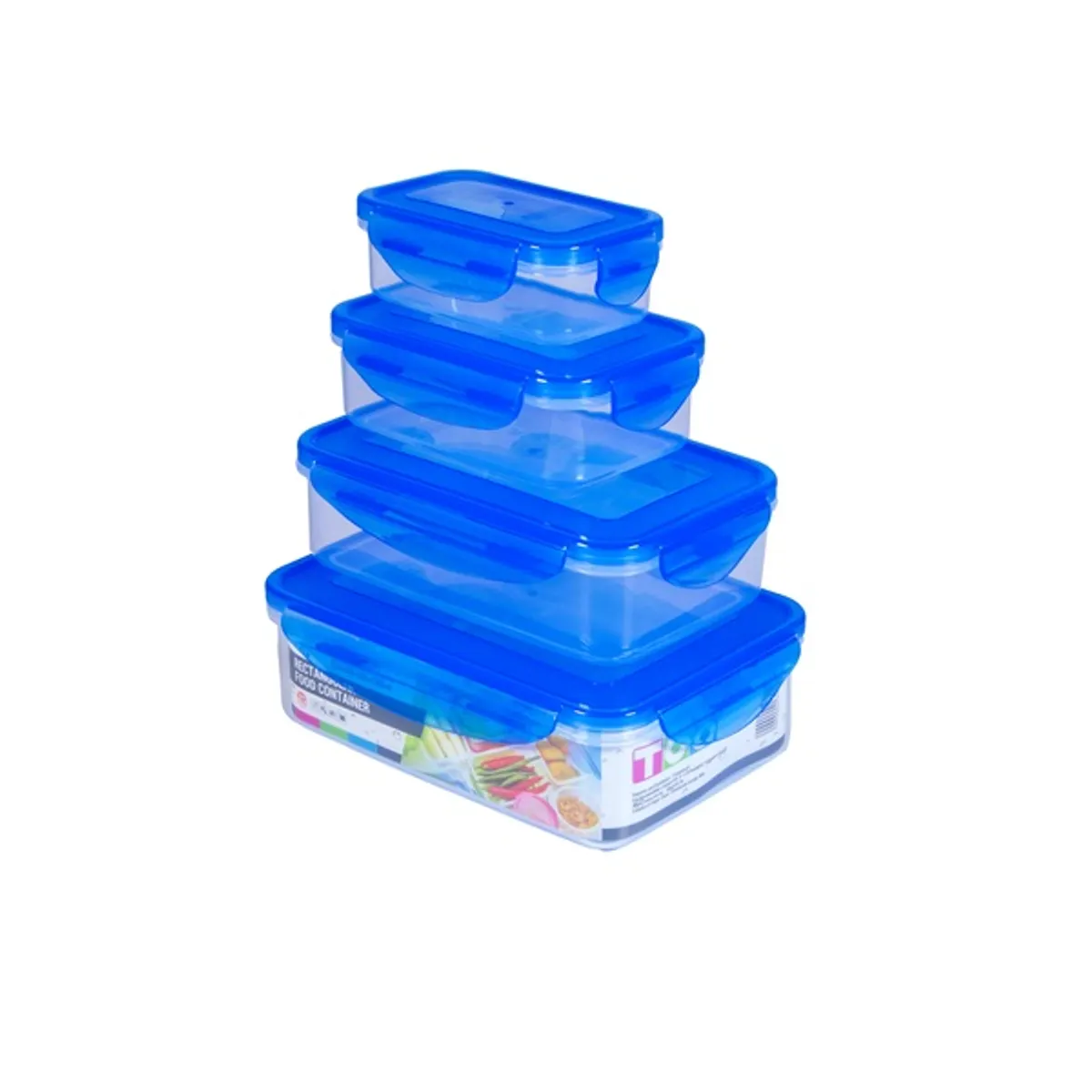 TOO KT-074 4db-os szett 250+500+900+1500ml-es téglalap alakú ételtároló doboz szett #2