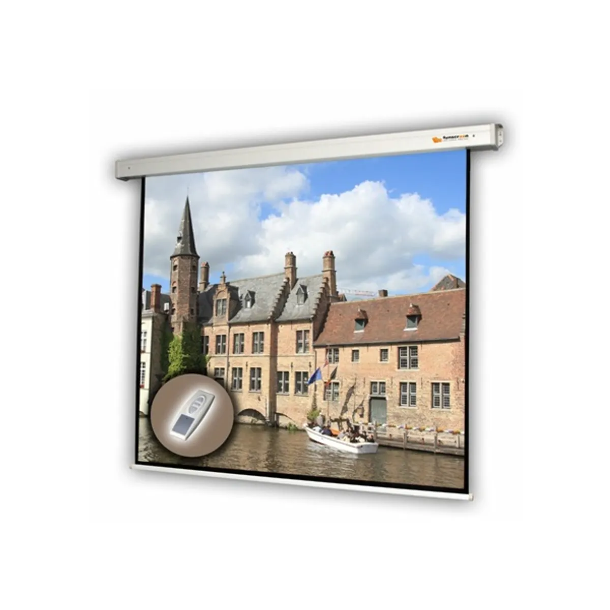 Funscreen Motor 16:9 215cm×305cm motoros fali vetítővászon #1