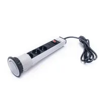 TOO PPS-304-3S IP20, 3x 2P+F, 2x USB-A, szálcsiszolt asztalba süllyeszthető elosztó #2