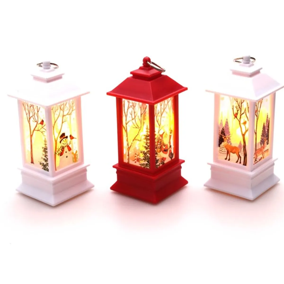 Iris Karácsonyi Mikulás mintás 13x5,3x5,3cm LED-es piros lámpás #2