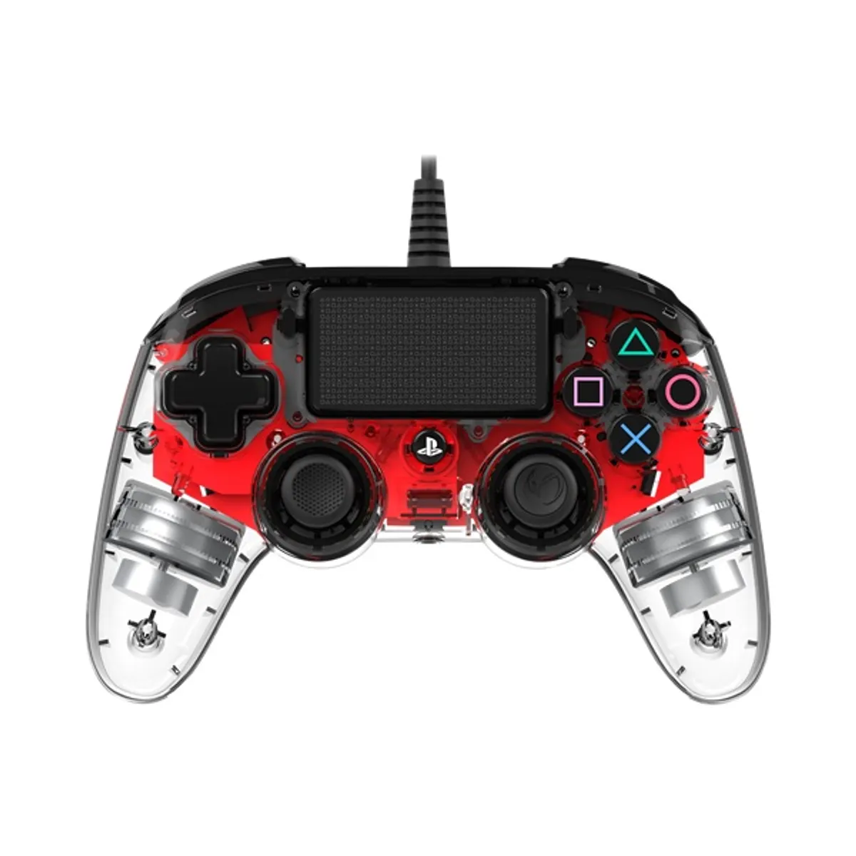 Nacon 2804955 Compact PS4 vezetékes átlátszó-halványpiros kontroller #2