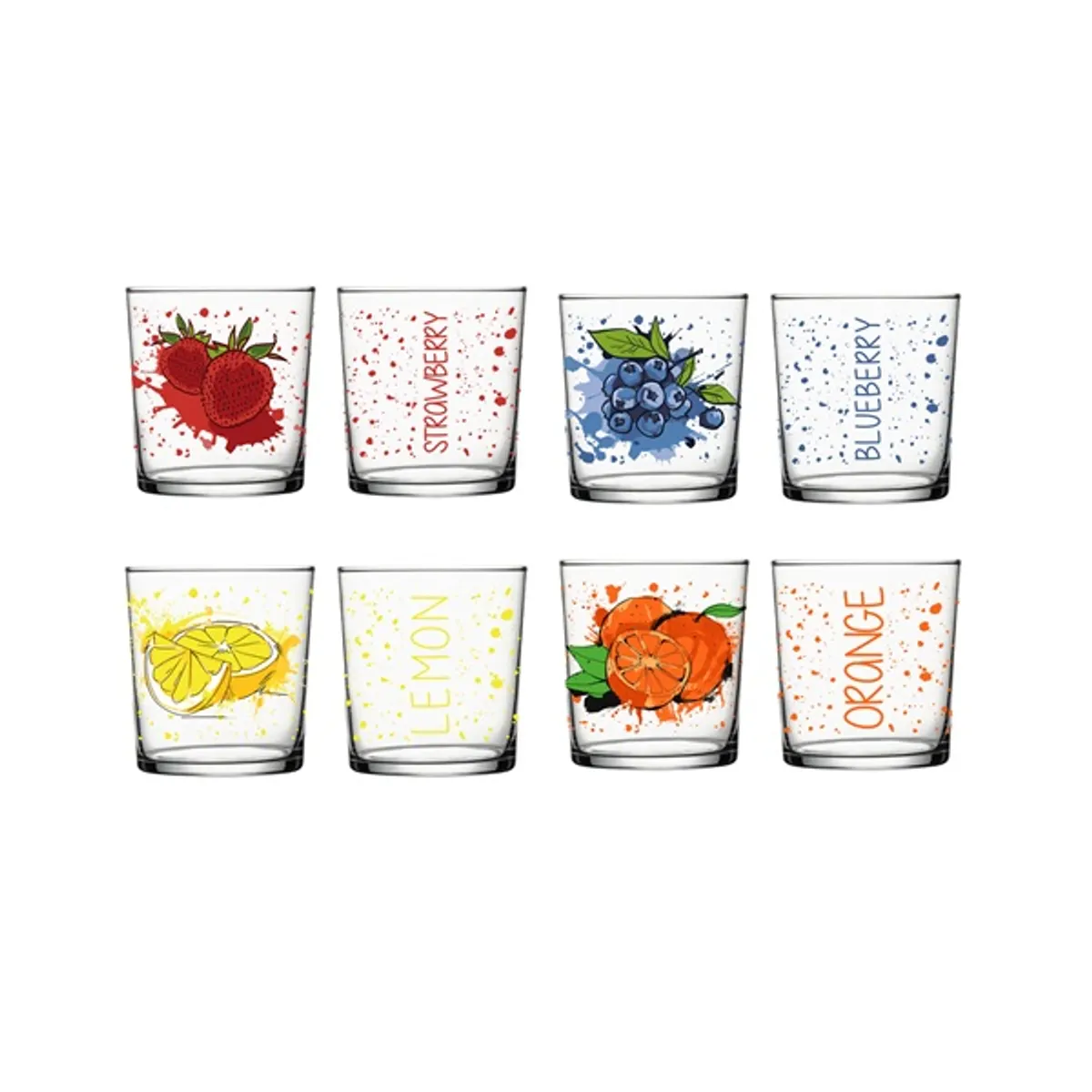 IRIS mintás üveg pohár 345ml, Blueberries, Lemon vagy Orange minta 131700-001 #2