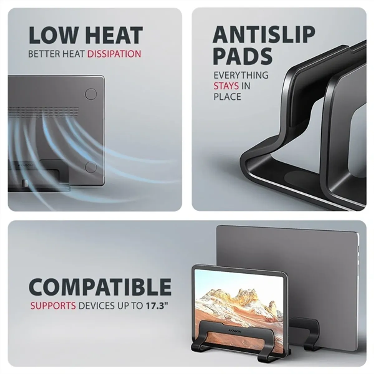 Axagon STND-VB függőleges állvány laptopokhoz és táblagépekhez #3