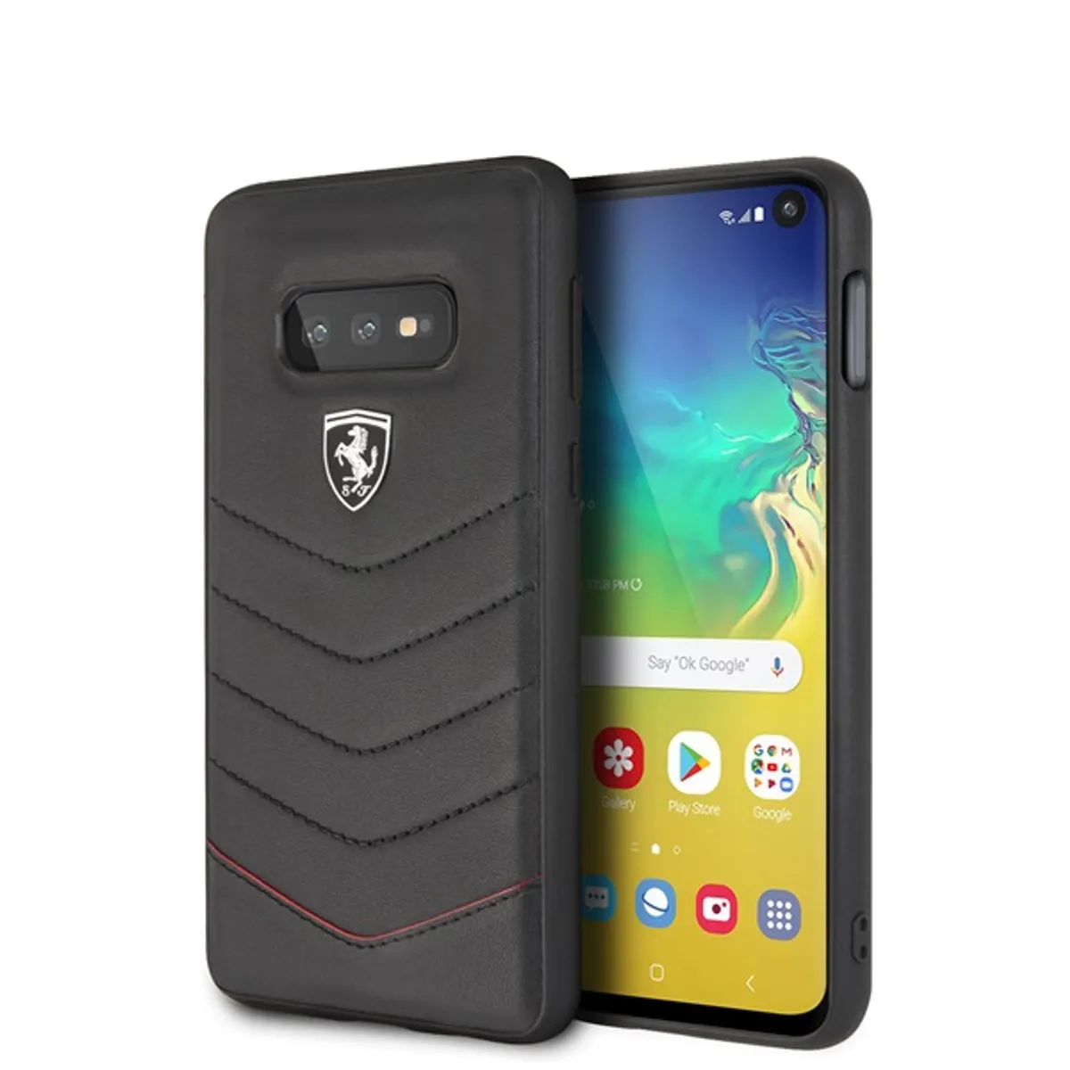 Ferrari Heritage Samsung S10 Lite tűzdelt bőr kemény fekete tok #1