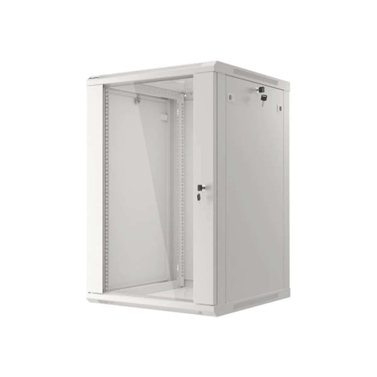 Lanberg WF01-6618-10S 19" 18U SZÉL:600mm MÉLY:600mm MAG:907mm lapraszerelt üvegajtós szürke fali rack szekrény #5