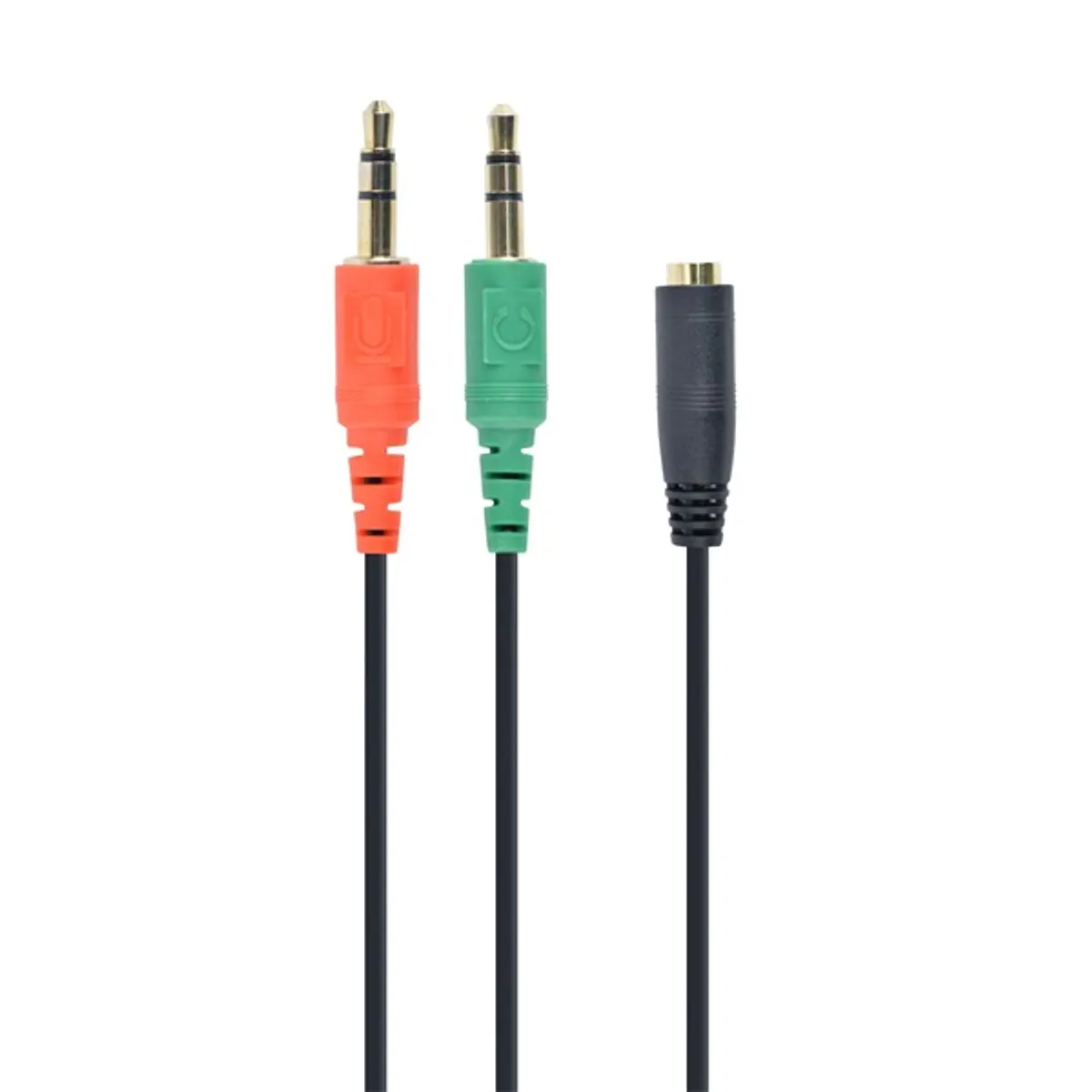 Gembird 20cm 2db Jack stereo 3,5mm -> Jack stereo 3,5mm (4pin) M/F fekete adapter #1