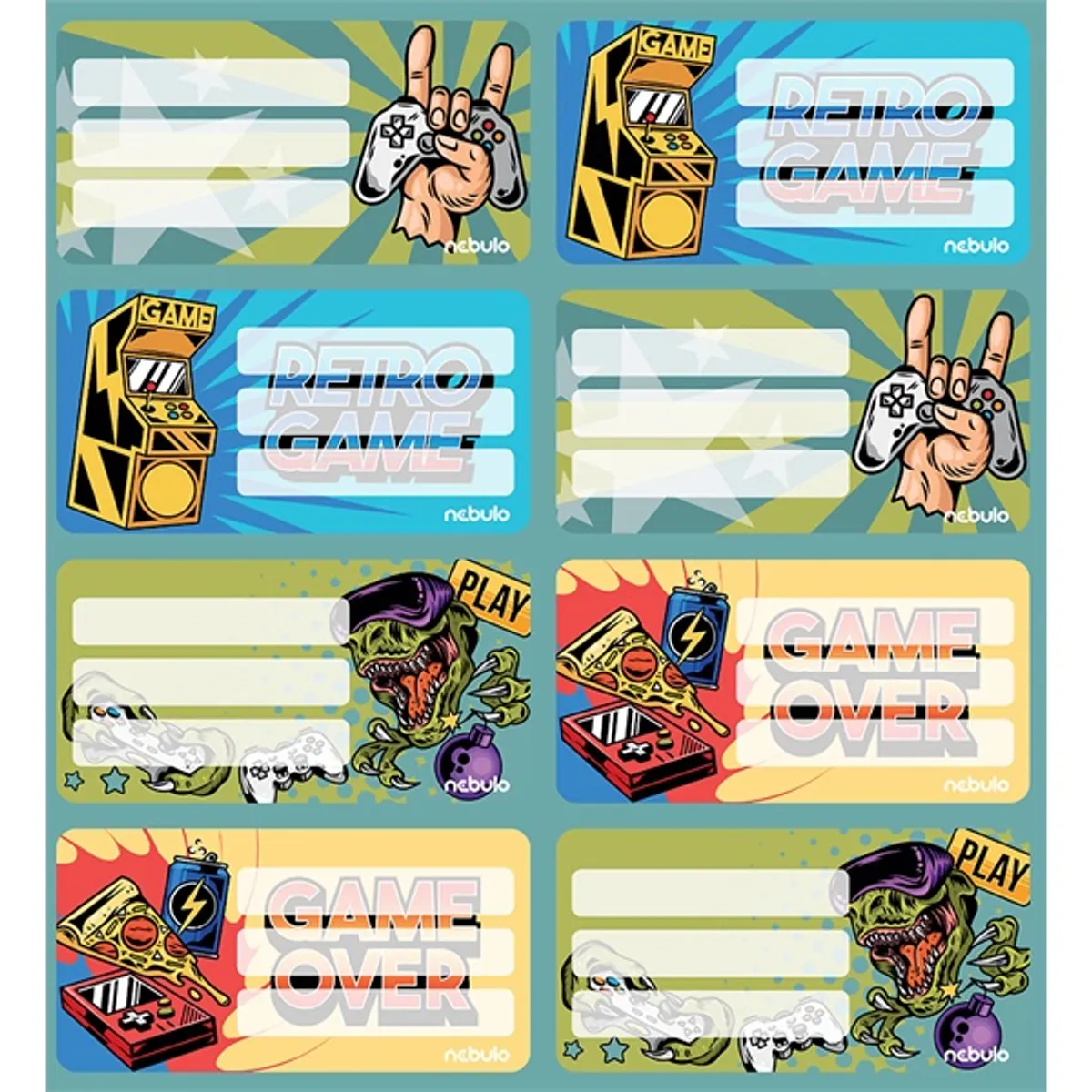 Nebulo Gamer 12 db füzetcímke #2
