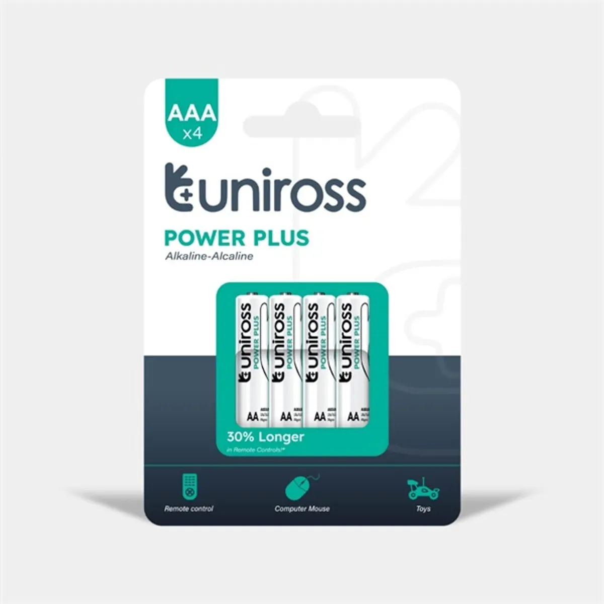 Uniross Power Plus 1,5V AAA (LR03) alkáli tartós mikroceruza elem 4db/csomag #1