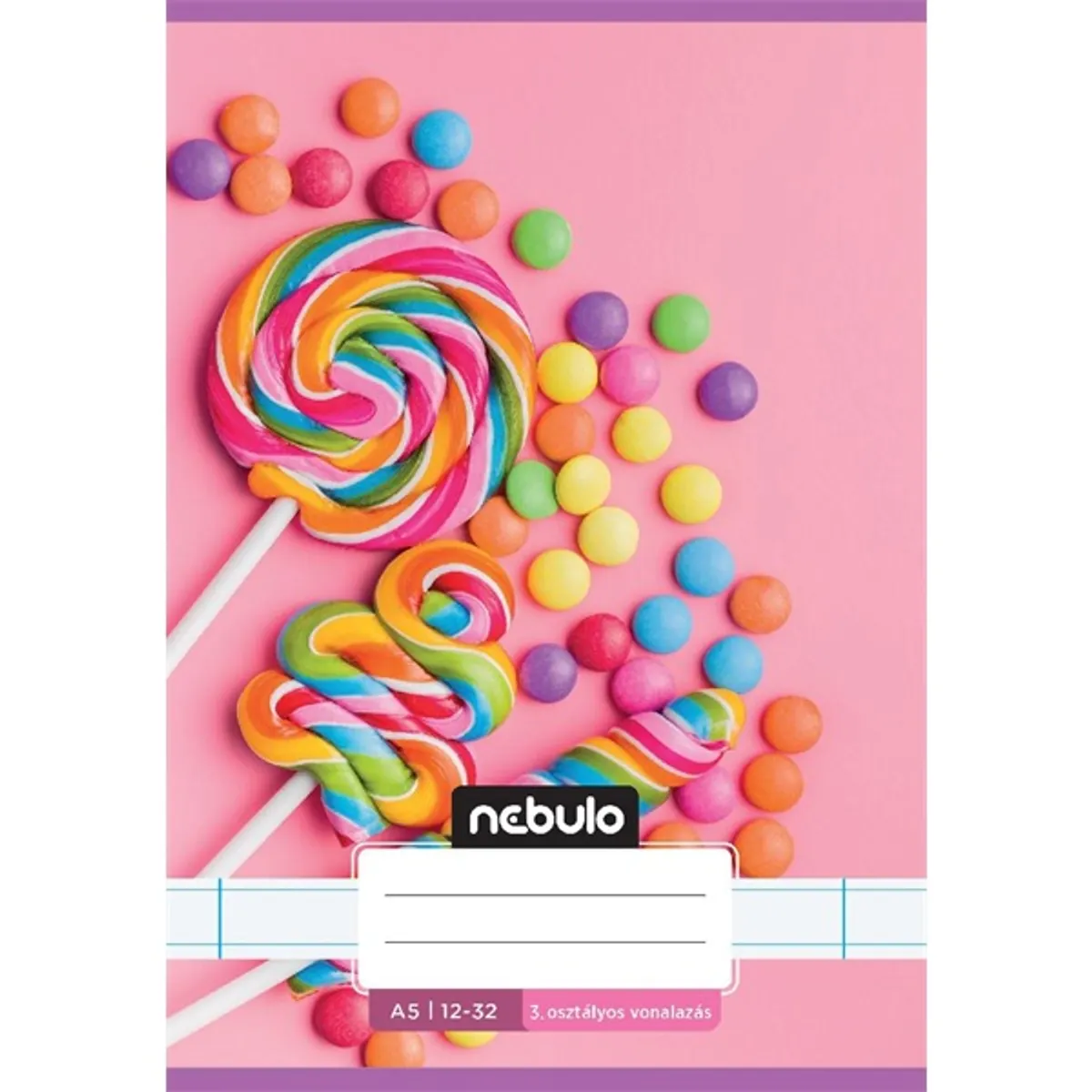 Nebulo Cuki minták A5 3. osztályos 12-32 tűzött vonalas füzet #5