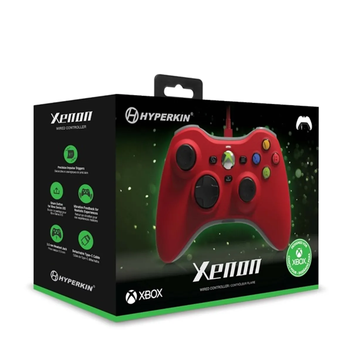 Hyperkin M01368-RD Xenon Xbox Series|One/Windows 11|10 piros Xbox liszenszelt vezetékes piros kontroller #5