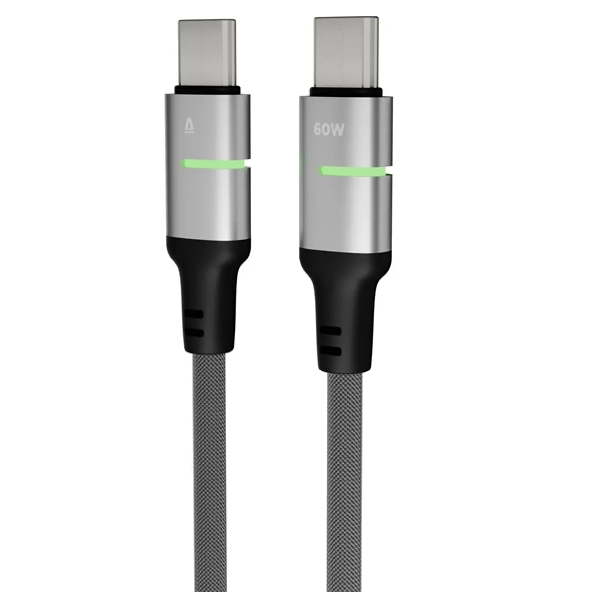 AVAX CB632 STEELY LED 1m 60W USB-C fekete fonott gyorstöltő kábel #2