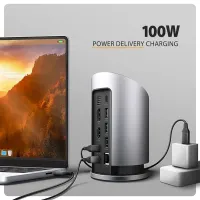 Axagon HMC-WL9 USB-C 10 Gbps 9in1 hub vezeték nélküli töltéssel #7