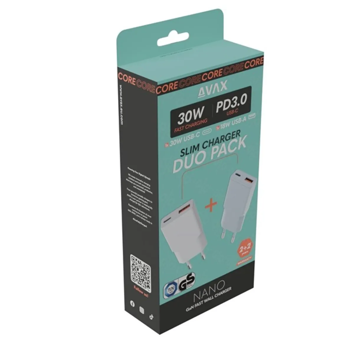 AVAX CH641W & CH641LB – 30W GaN USB-C & USB-A Gyorstöltő Duo #2