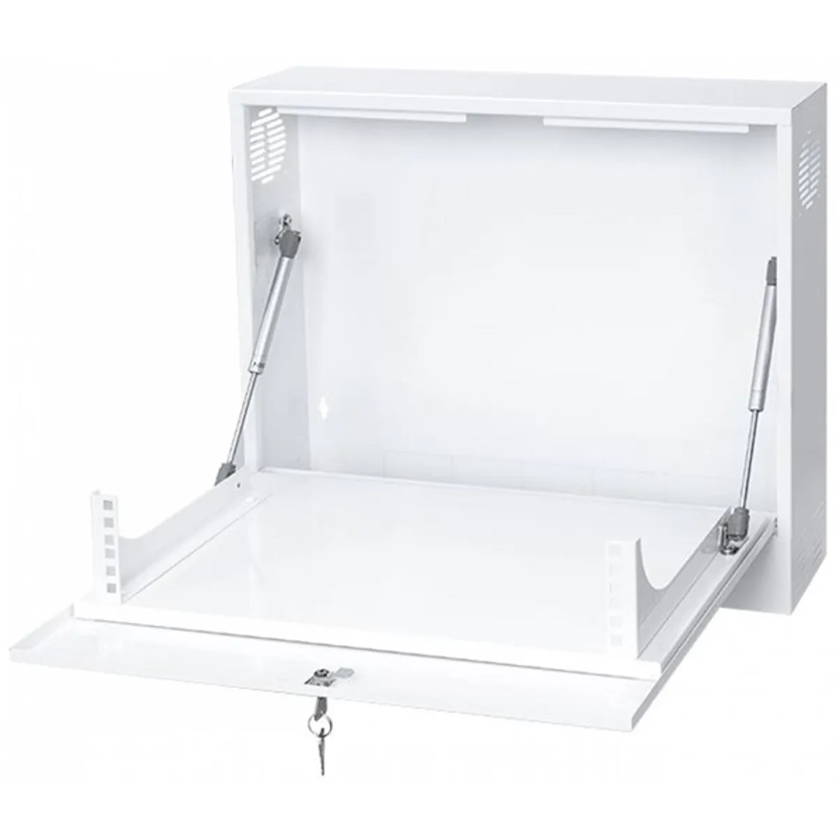 Stalflex CR19-2U-130-W 19" 2U 130 mm mély fehér fém ajtós fém szekrény #4