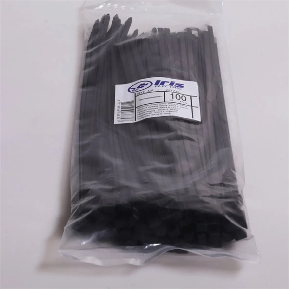 Iris Electric 100 db fekete 230x13,0mm kábelkötegelő, gyorskötöző, kötegelő, UV álló #3