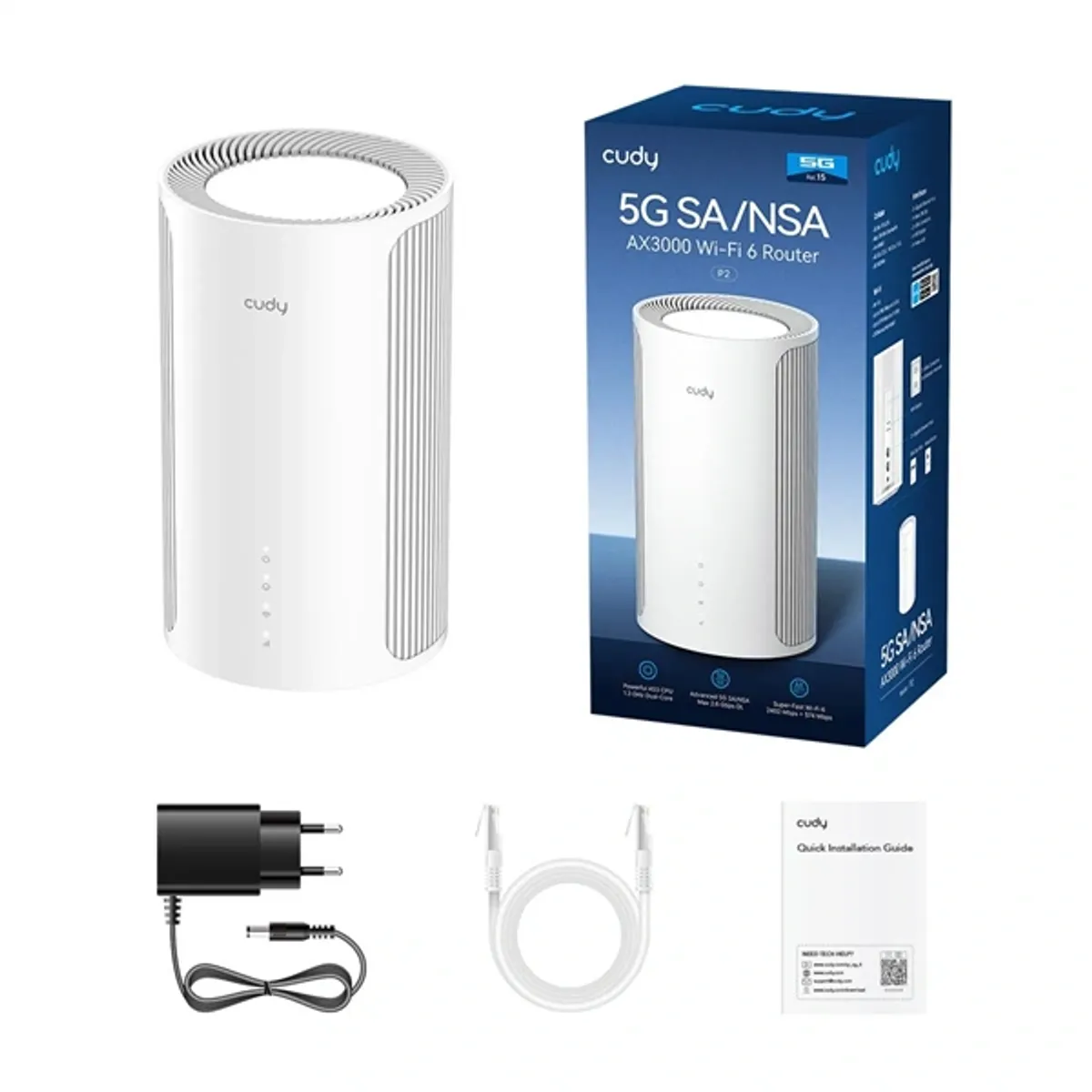 CUDY P2 kétsávos AX3000 WIFI 6 5G/4G/LTE, NanoSIM+eSIM, 2xGigabit LAN, Torony Mesh Router #4