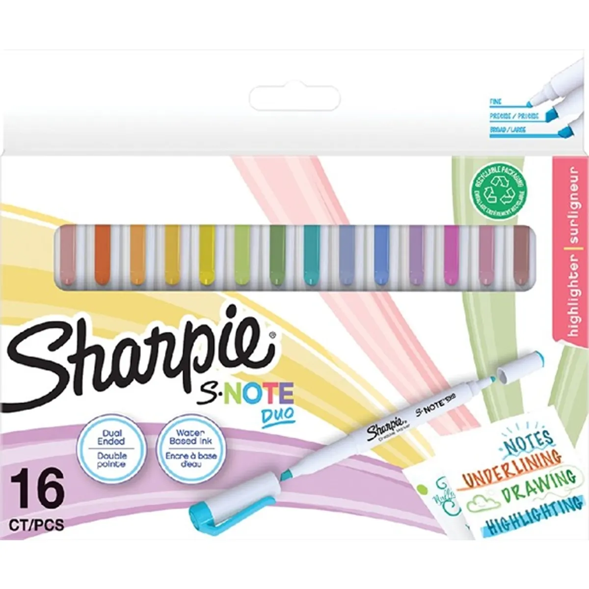 Sharpie S-Nota Duo kétvégű 16 db-os vízbázisú marker #1