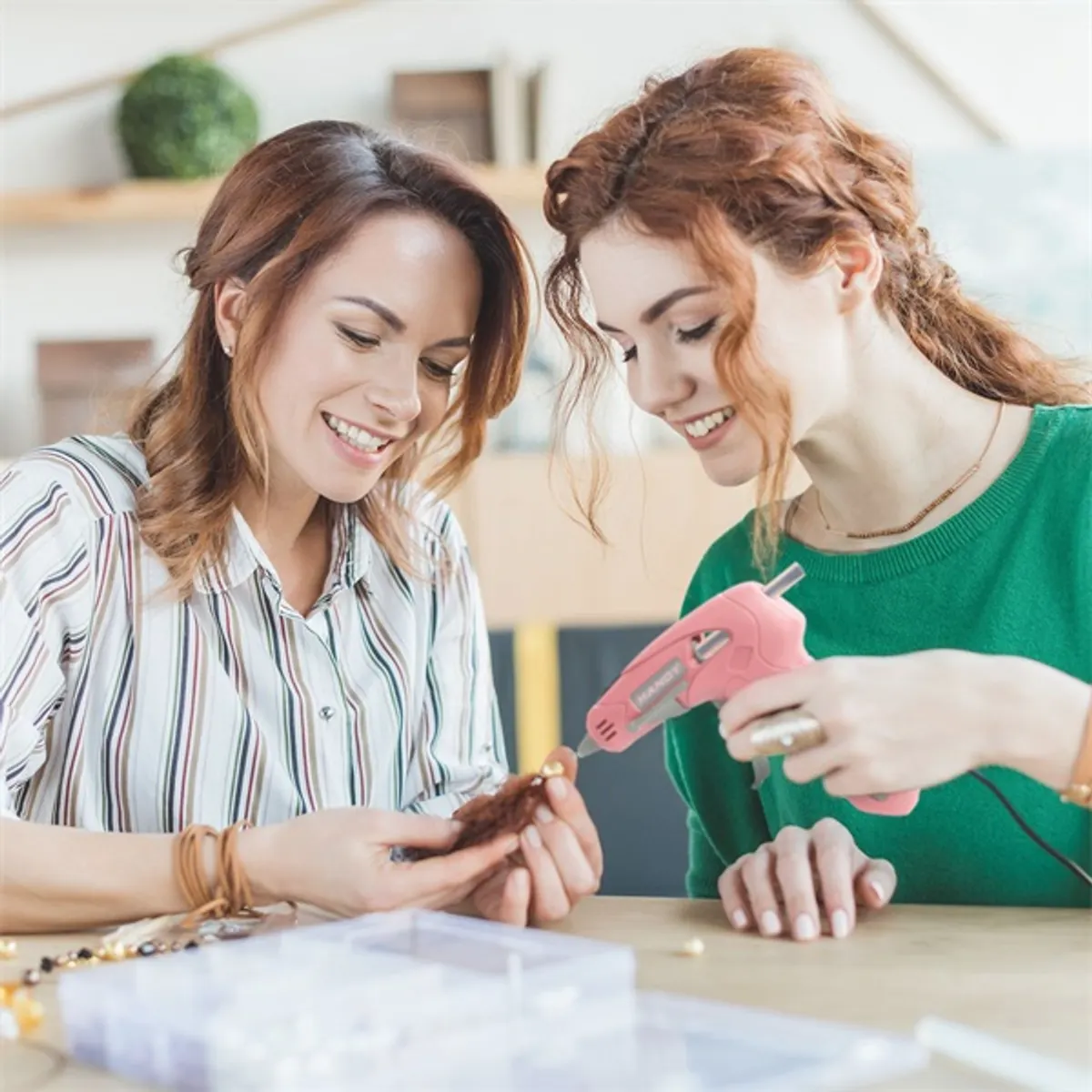 Handy 11100A akkumulátoros Type-C 7mm 10W babarózsaszín ragasztópisztoly #2