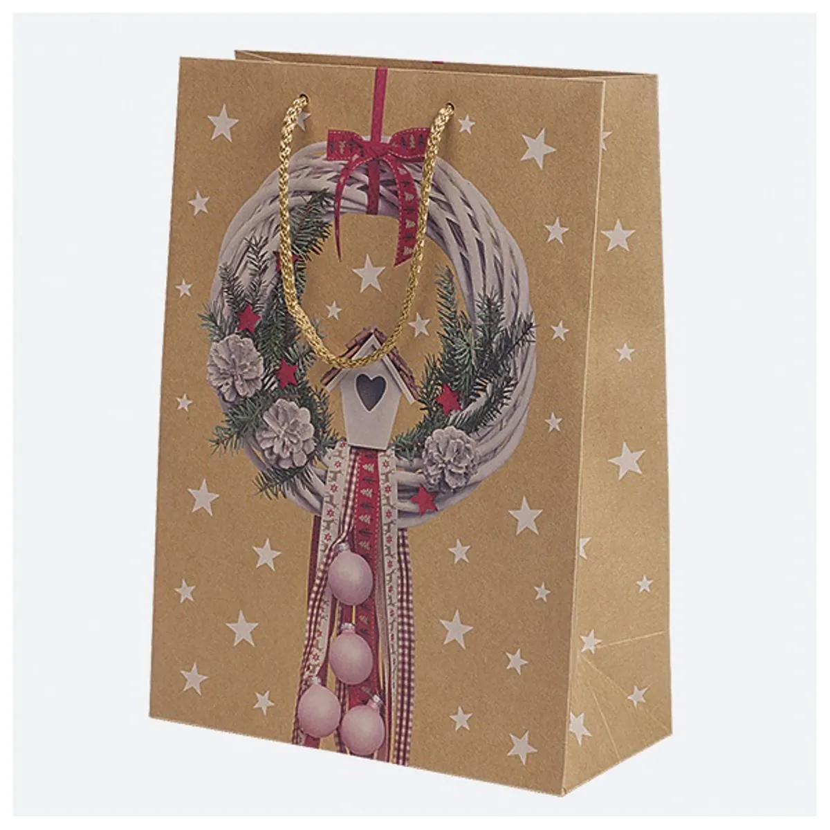 IRIS Karácsonyi ajándéktasak, EKO kraft papír, 230x320x110 mm, különböző színekben és mintával #4