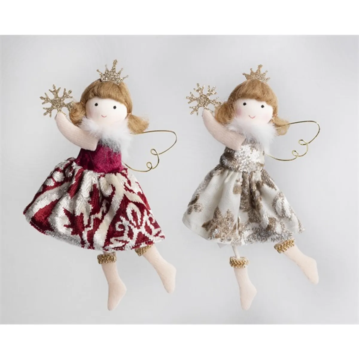 Iris textil akasztós angyal fehér/piros 17 cm #1