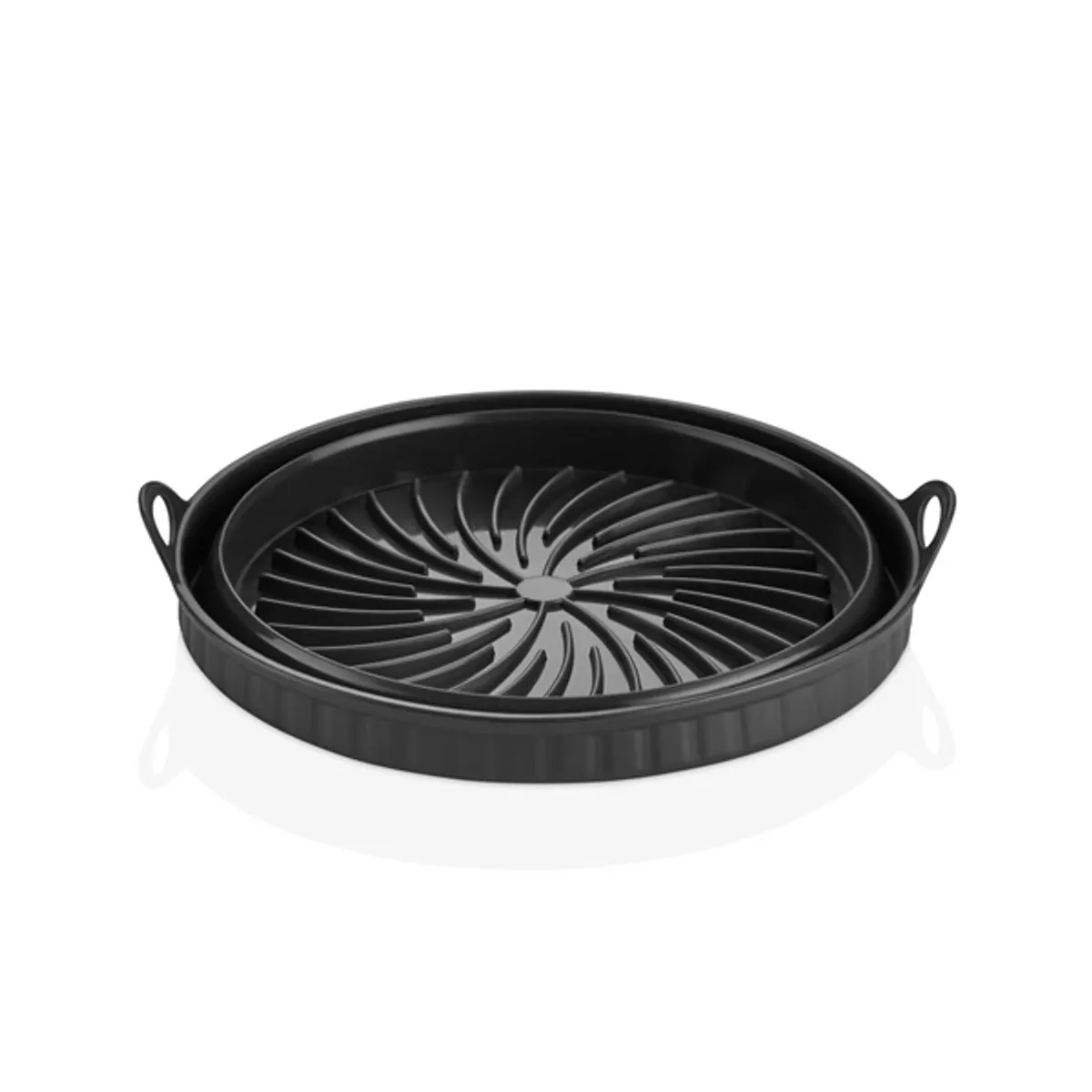 TOO összecsukható kerek szilikon forma forrólevegős sütőhöz (air fryer) 21cm átmérő, szürke, fekete vagy piros SL-3252 #3