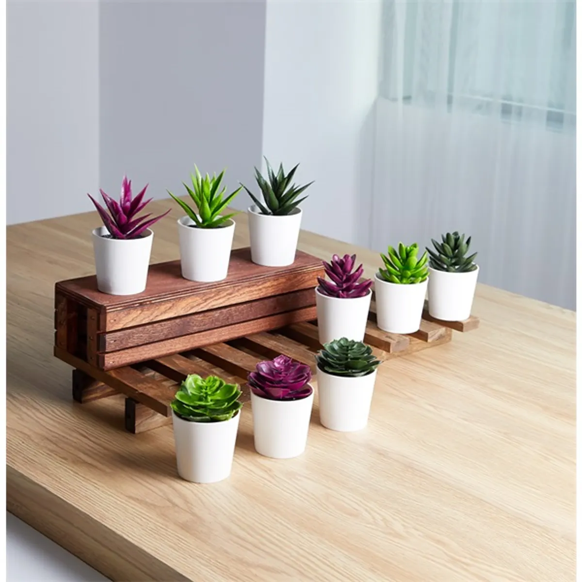 IRIS E5675 dekoráció művirággal cserépben 6x9cm #1