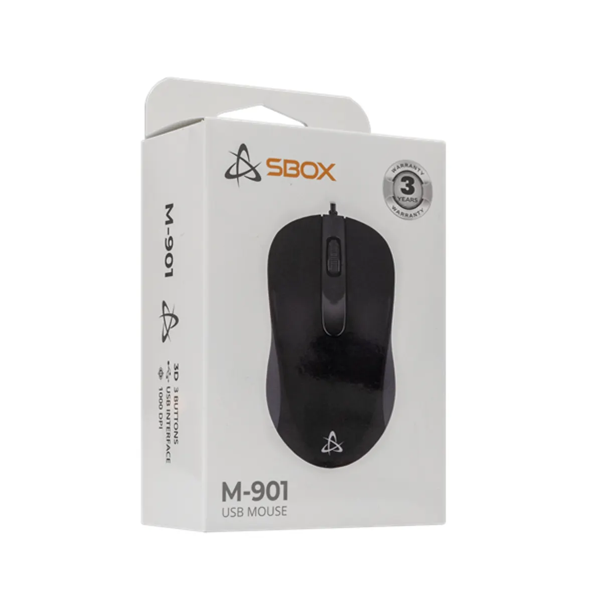 Sbox M-901B USB 1000dpi fekete vezetékes egér #3