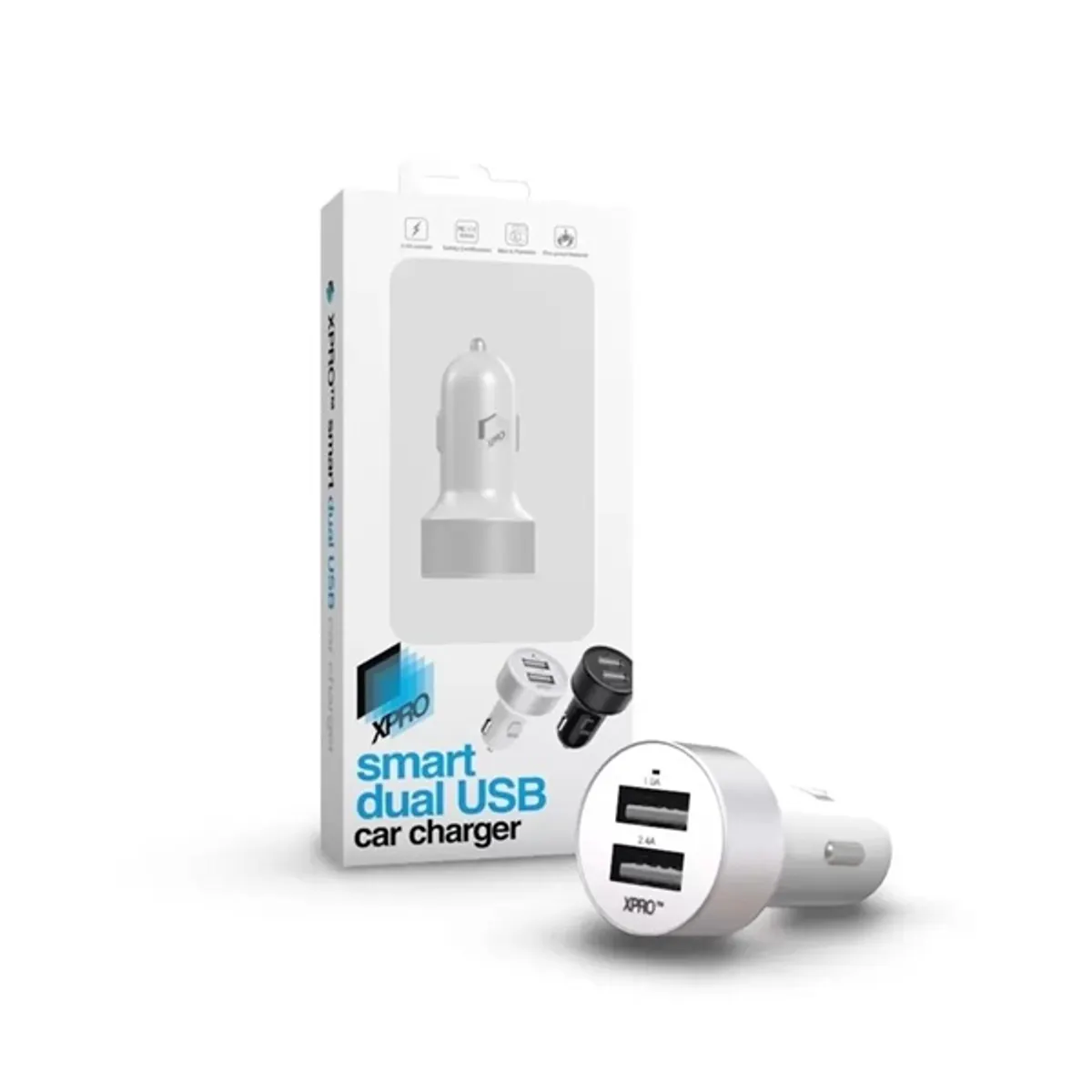 Xpro 115806 Smart Dual USB fehér autós töltő #1