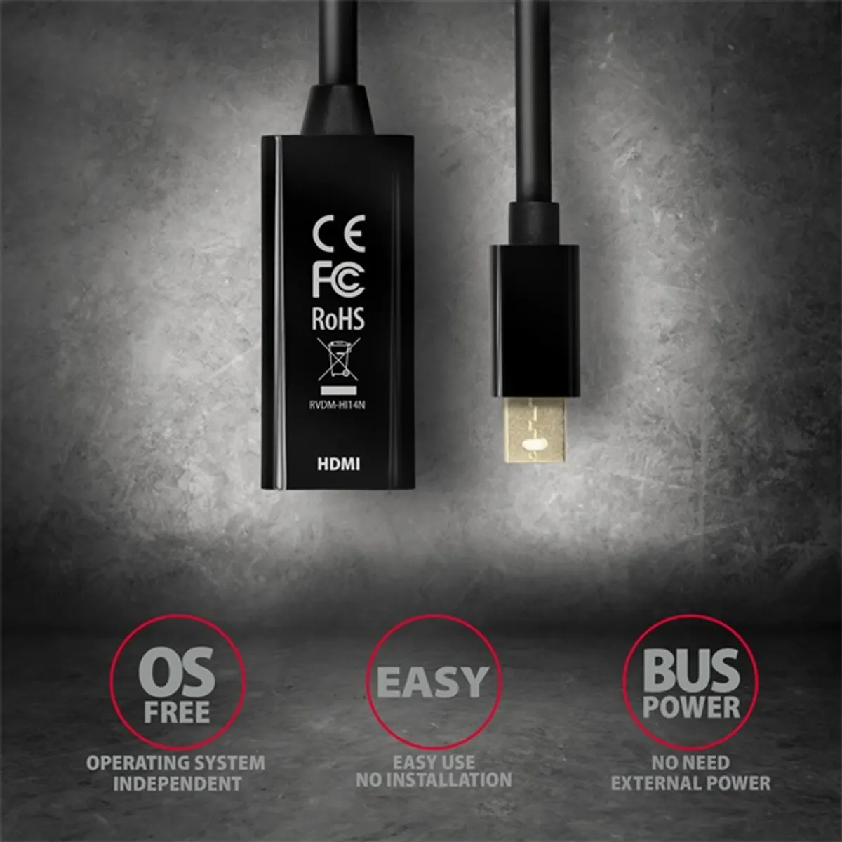Axagon RVDM-HI14N Mini Displayport - HDMI 1.4 adapter #5
