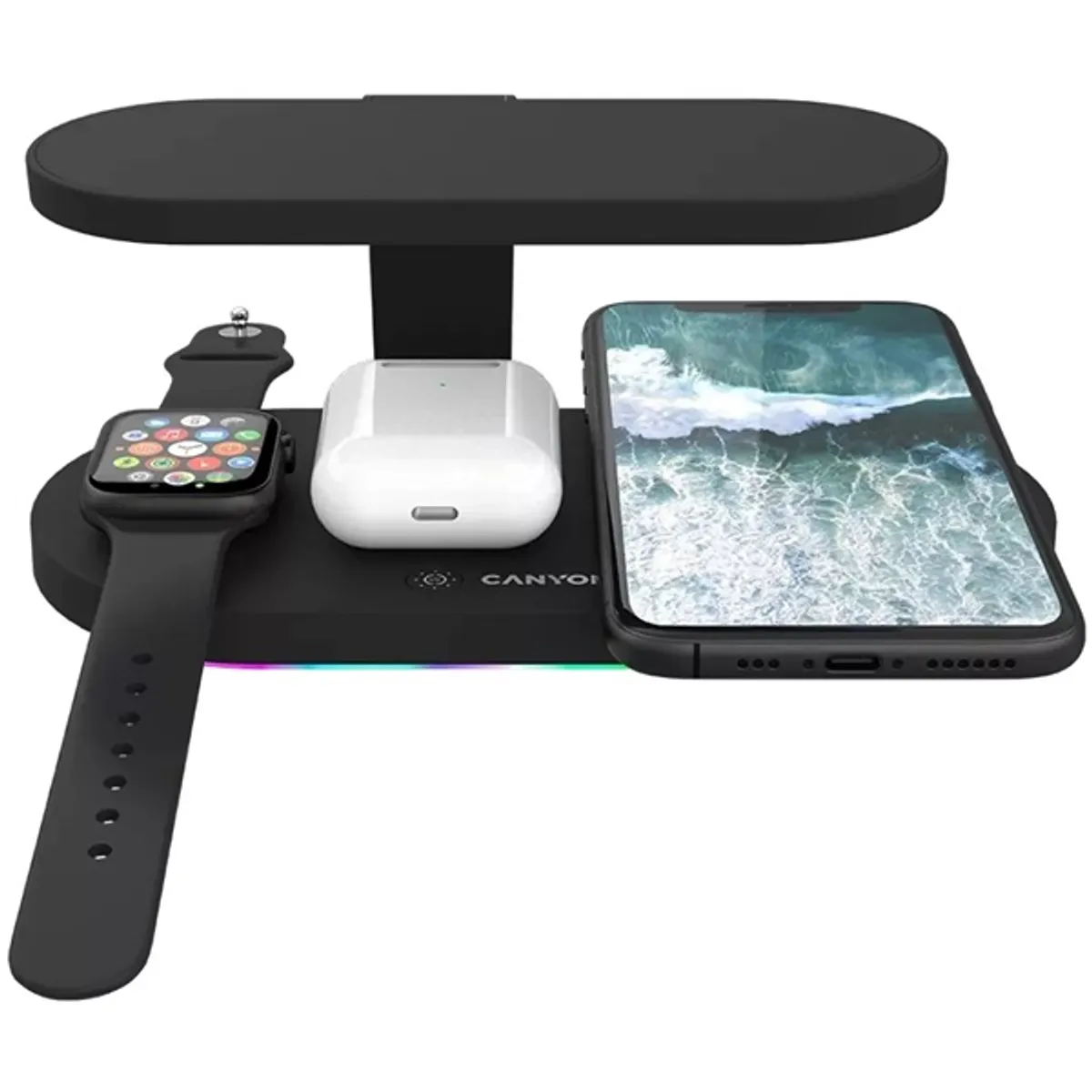 Canyon 5-in-1 UV Sterilizáló lámpával fekete vezeték nélküli töltőállomás #5