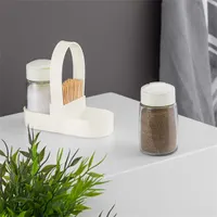 IRIS C-00381 Drop üveg fűszerszóró szett tartóval, 2 darabos 2*100ml, fekete vagy elfántcsont színű #3