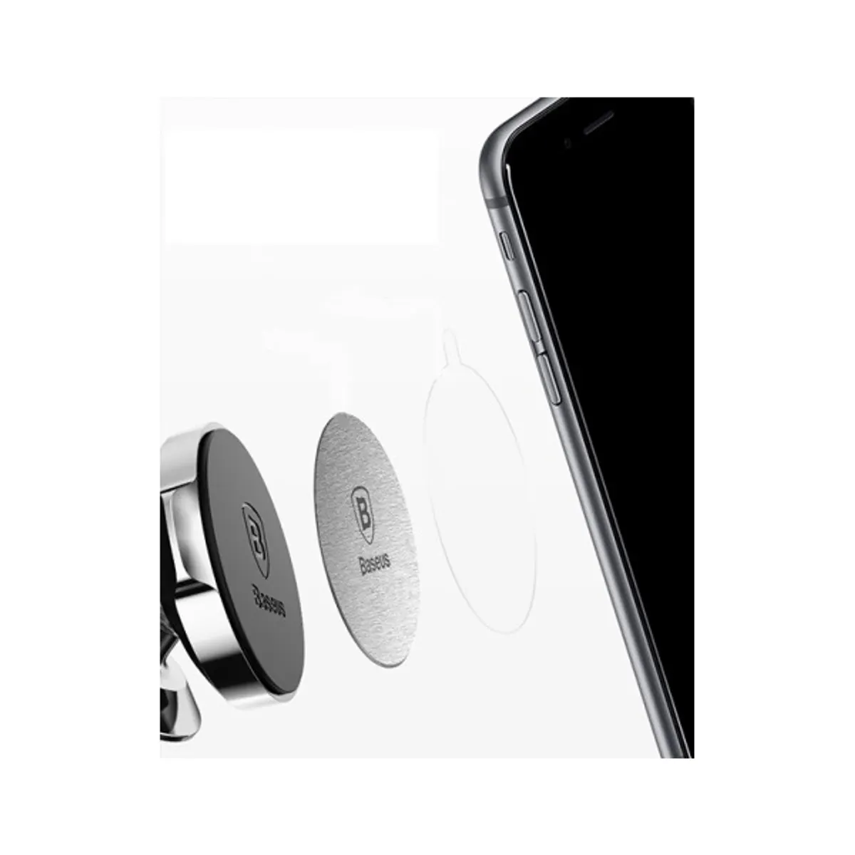 Baseus Magnet iron Suit 2 db ezüst mágneskorong autós tartóhoz #1