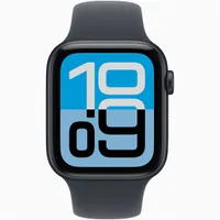 Apple Watch SE3 GPS-es (44mm) éjfekete alumínium tok, éjfekete M/L sportszíjas okosóra #2