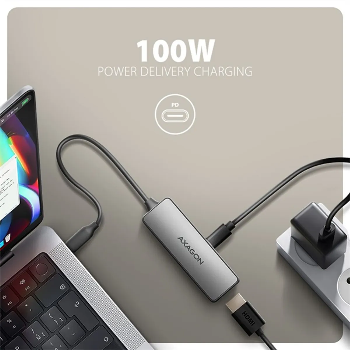 Axagon RVC-HI8KPD 16cm 8K/60Hz PD 100W USB-C - HDMI 2.1 adapter #3